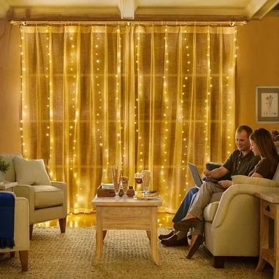 Uplift Picks LumiWall LED Curtain Lights USB Fairy Lights With Remote white 4mx3m