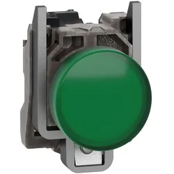 Schneider Electric XB4BVGM3T Leuchtmelder, Harmony XB4, Metall, 22mm, grün, inkl. universellem LED-Modul mit Schutz, 110-240V AC