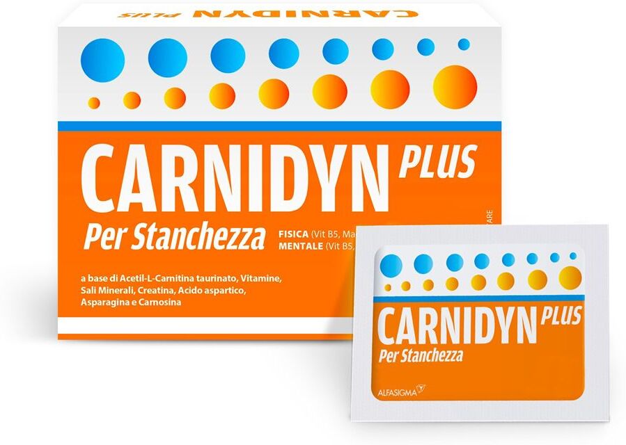 ALFASIGMA SpA Alfasigma, Carnidyn Plus Integratore per Stanchezza Fisica e Mentale, 20 Bustine
