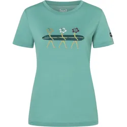 Super Natural, Damen, Sportshirt, Women's Surfing Flowers Tee (S), Grün