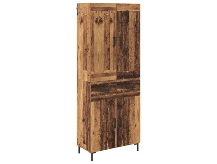 Roanoer Highboard 2-TLG Altholz-Optik Holzwerkstoff 69,5x34x180cm Zweiteiliges Buffet mit 4 Türen und Schublade in Altholz-Optik für Wohnzimmer, Esszimmer oder Flur.