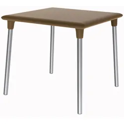 Quadratischer Tisch 90x90 Flash Resol Kunststoff Braun