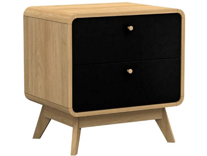 loft24 Nachtschrank Caitlin Nachttisch mit 2 Schubladen, MDF, Skandinavisches Design, modern