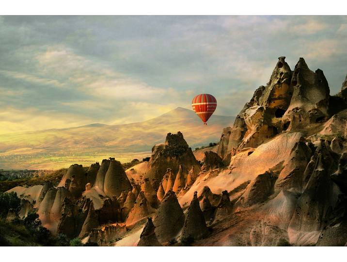 Fototapete PAPERMOON Photo-Art EMINE BASA, CAPPADOCIA , bunt, B:4,5m L:2,8m, Vlies, Tapeten, Fototapete