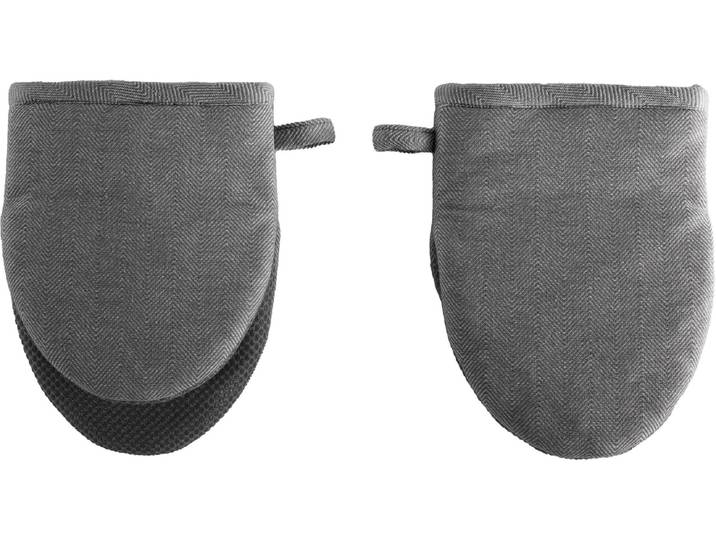 Topfhandschuhe Tiseco Ruga , grau (schwarz), B:14cm, Baumwolle, Topflappen, Topfhandschuhe