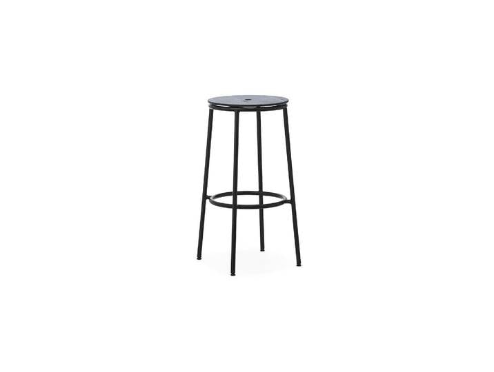 Tabouret de bar en acier et chêne noir 75cm Circa