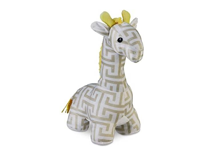 Relaxdays deurstopper giraf, met zand, HxBxD: 35x15x25 cm, wit/beige