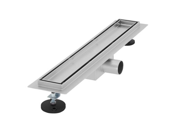 LuxeBath Duschrinne 50cm, Silberfarben, Metall, Rechteckig, 13.9x7.8x54 cm, Badezimmer, Baden & Duschen, Duschtasse