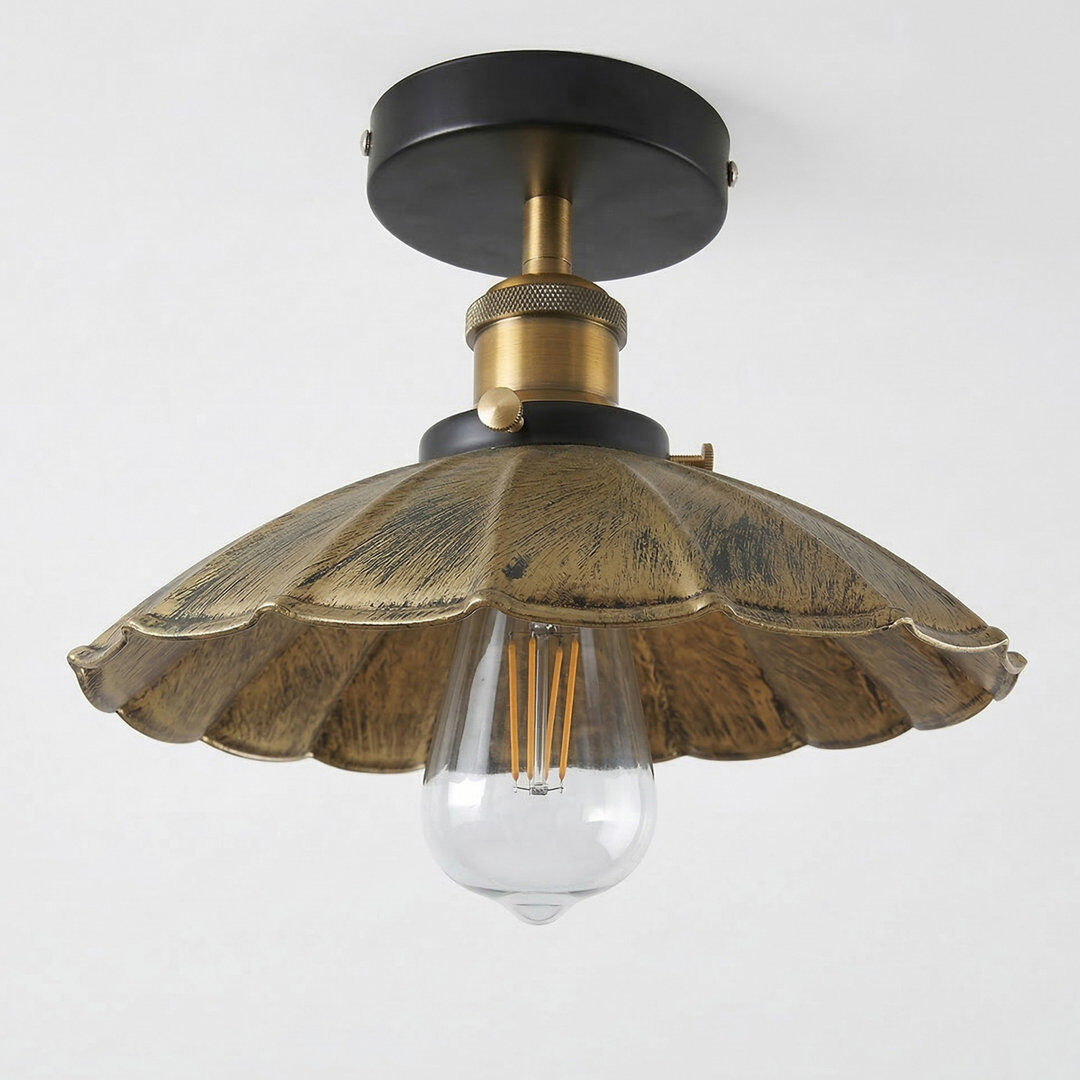Rio Semi Flush Mount Brushed Brass 6cm H X 22cm W X 22cm D