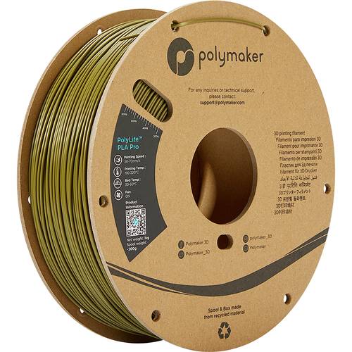 Polymaker PA07006 Filament PLA Pro hohe Steifigkeit, schlagfest 1.75mm 1000g Army Green PolyLite 1St.