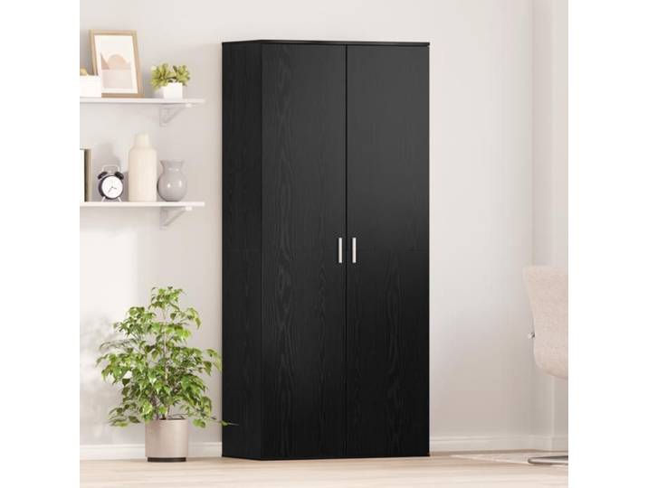 Buffet haut - Chêne Noir - 2 portes - 80x39x178 cm - Style contemporain