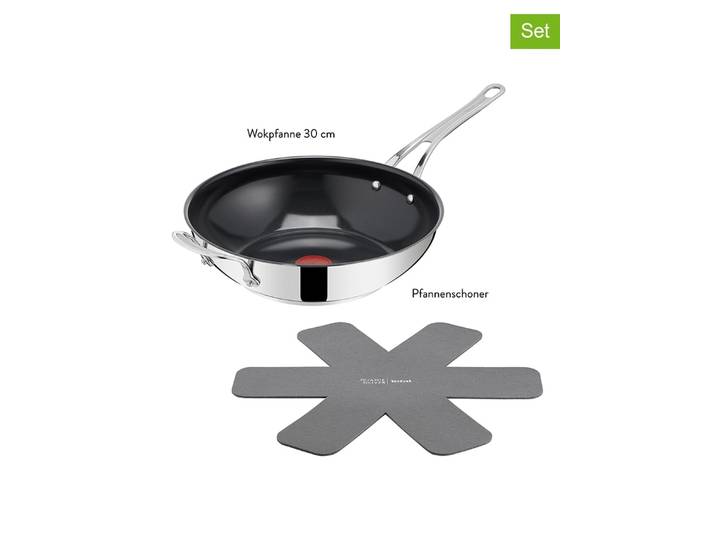 Jamie Oliver 2tlg. Set: Edelstahl-Wokpfanne Jo Classic Cook - Ø 30 cm