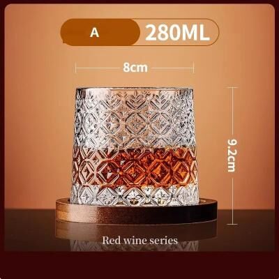 Uplifted Finds Rotating Crystal Whiskey Tumbler High Performance Spinning Brandy Glass With Centrifugal Precision Base g 4 Pcs