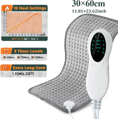 Inspire Curations Electric Heating Pad Blanket With 9 Temperature Levels For Full Body Comfort type 2 30 60cm uk