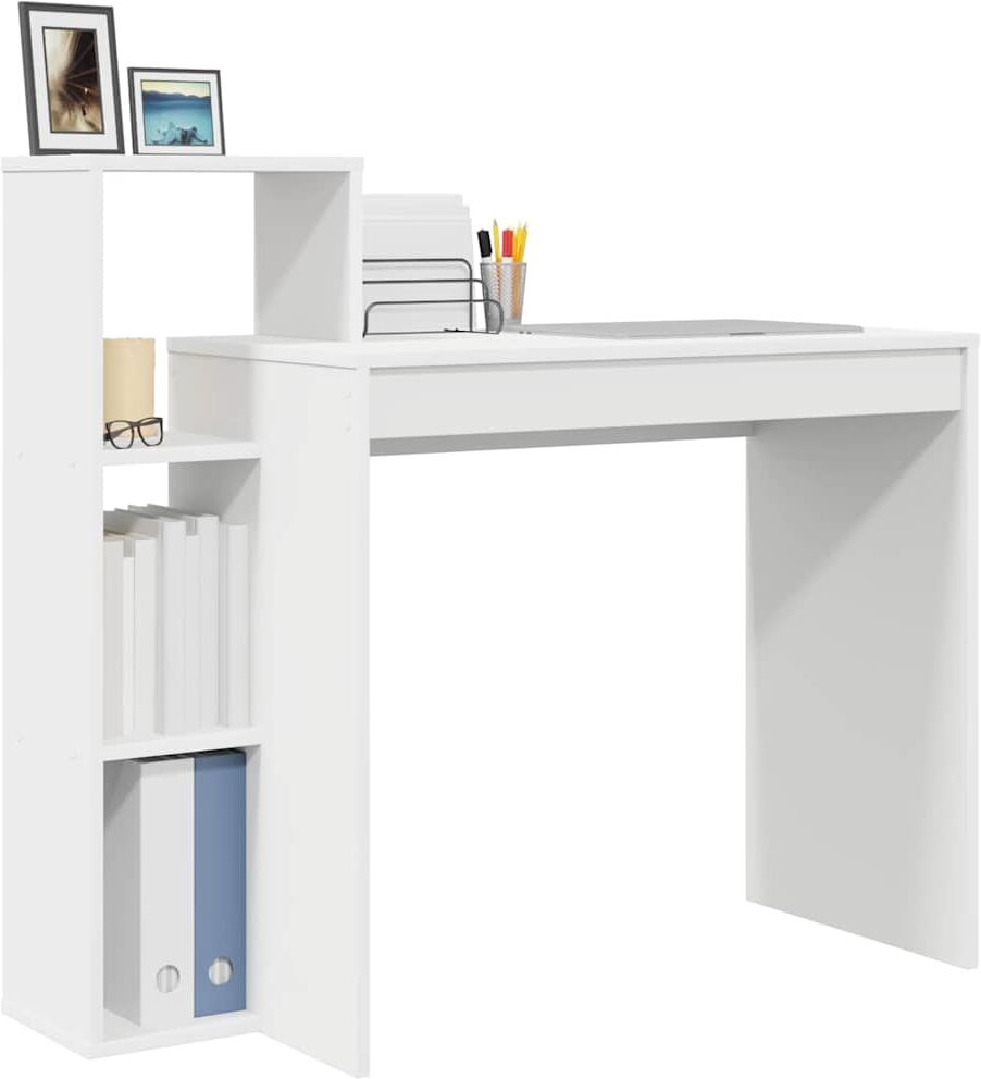 vidaXL Bureau Blanc Bois d'ingénierie 100 x 40 x 90 cm