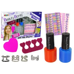 Nagellackier-Set Nagellacke Glitzer-Sticker Ringe