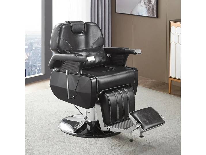Fauteuil de Barbier Confortable pour Adultes, Multifonctionnel, avec Dossier Pivotant, Chaise de Barbier Moderne en Métal, Mobilier de Salon de Coiffure