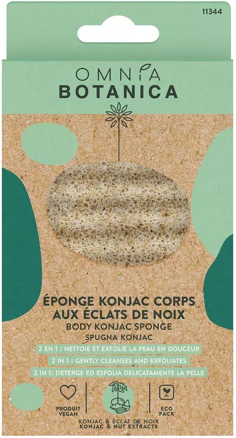 Omnia Botanica - Konjac-Körperschwamm mit Nussextrakten, Konjac Körperschwamm Nussextrakt, 1 Stück