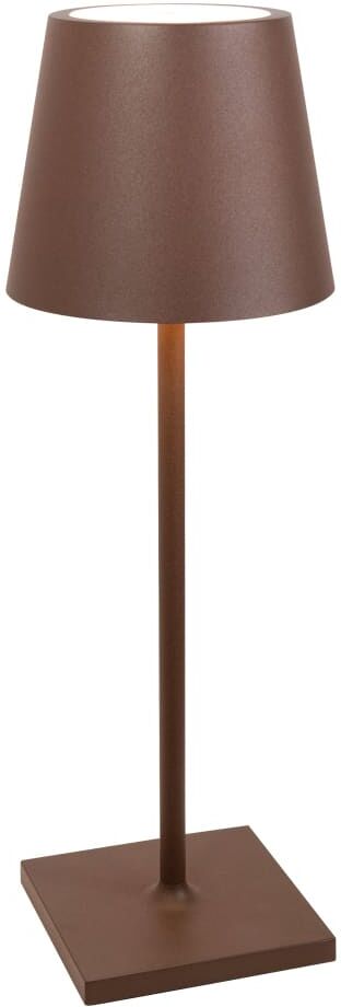 Lámpara de mesa led zafferano regulable color corten l desk