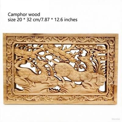 Uplift Treasures Traditional Chinese Dragon Phoenix Wood Carving Wall Decor w