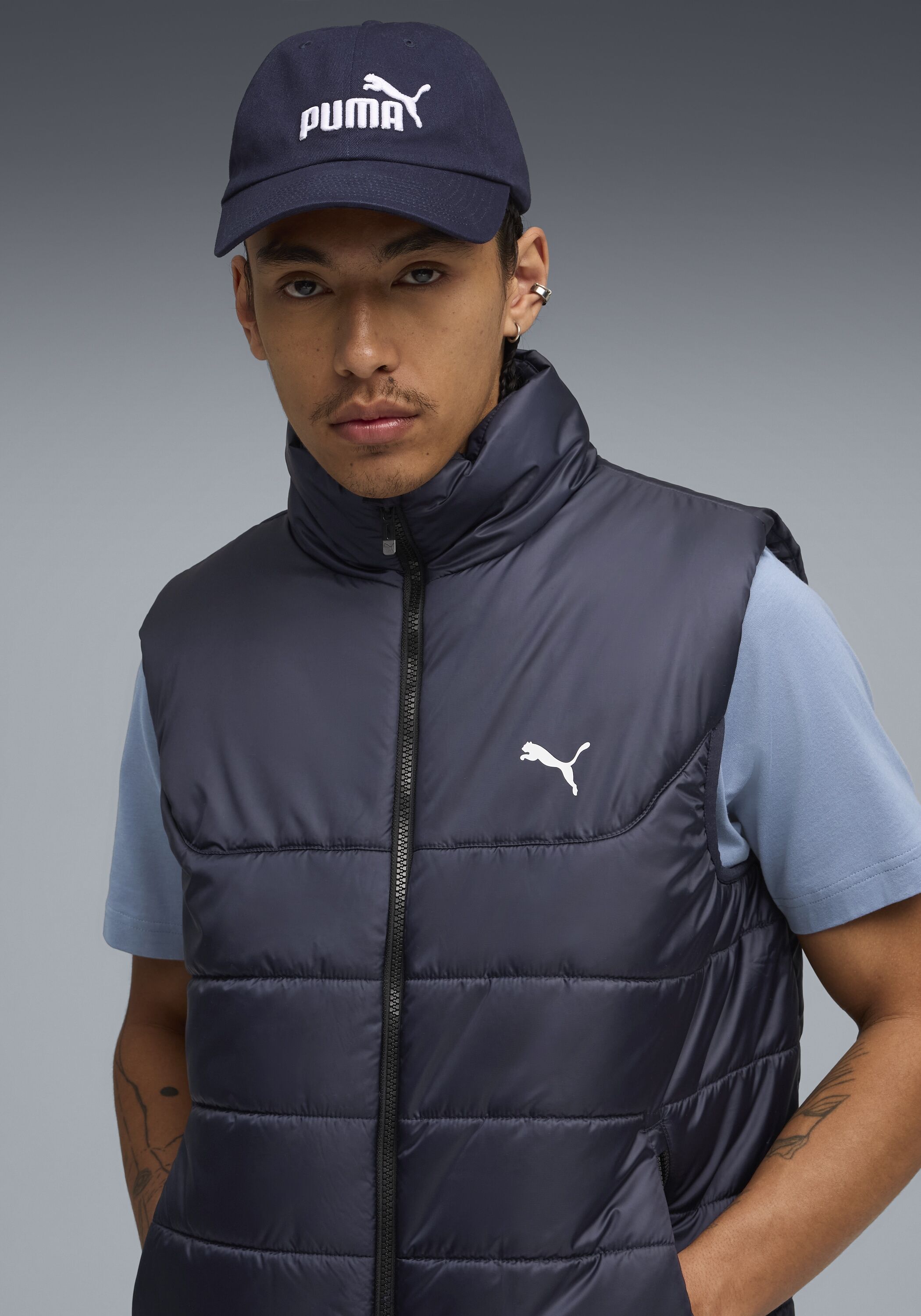 Baseball Cap PUMA "ESS NO1 LOGO BB CAP", blau (puma navy, logo), Twill, Baumwolle, unifarben, Caps Baseball Cap, sportlicher Stil, aus Baumwolle puma navy, logo Einheitsgröße