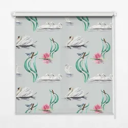 INNENROLLO - Fensterrollo - Rollo - 140x140 cm - Schwäne und Enten