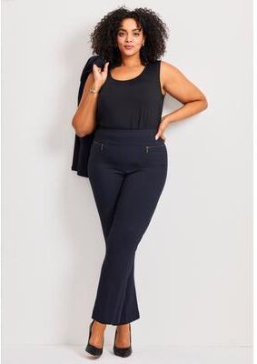 Plus Size Women's Super Stretch Zip Pant by Avenue in Navy (Size 20)