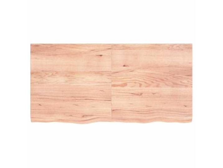 KLGBNCVE Massivholz Eiche Tischplatte 120x60cm Hellbraun Klappbar mit Scharnieren, Naturkante, Handgefertigt, Lackierte Oberfläche, Vielseitig kombinierbar