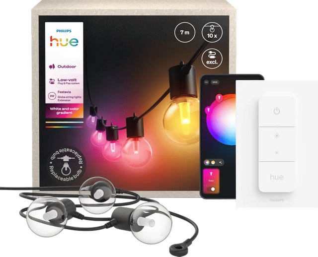 Philips Hue Festavia Globe Lichtsnoer - 7 meter - Uitbreiding met Dimmer