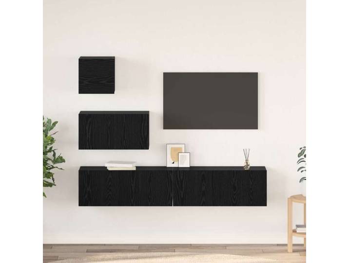 3 Parcel - MEUBLE - Ensemble ARMOIRE TV 3 pcs Chêne noir Bois d'ingénierie_2 ans garantie_02_3174
