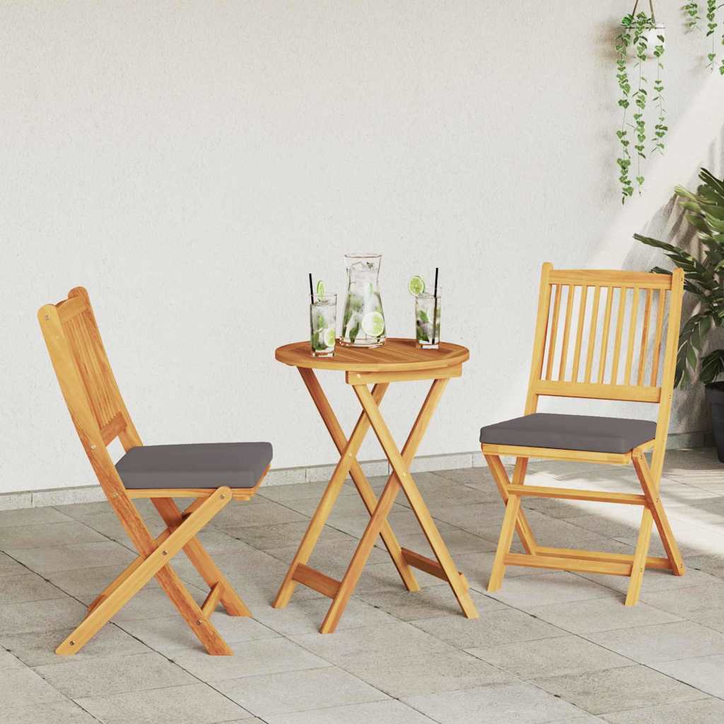 vidaXL Chaise pliante 2 pc Marron Bois d'acacia massif