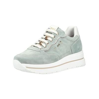 Sneaker NERO GIARDINI "Nero Giardini Sneaker Veloursleder", Damen, Gr. 36, grün (hellgrün), Veloursleder, Schuhe Sneaker