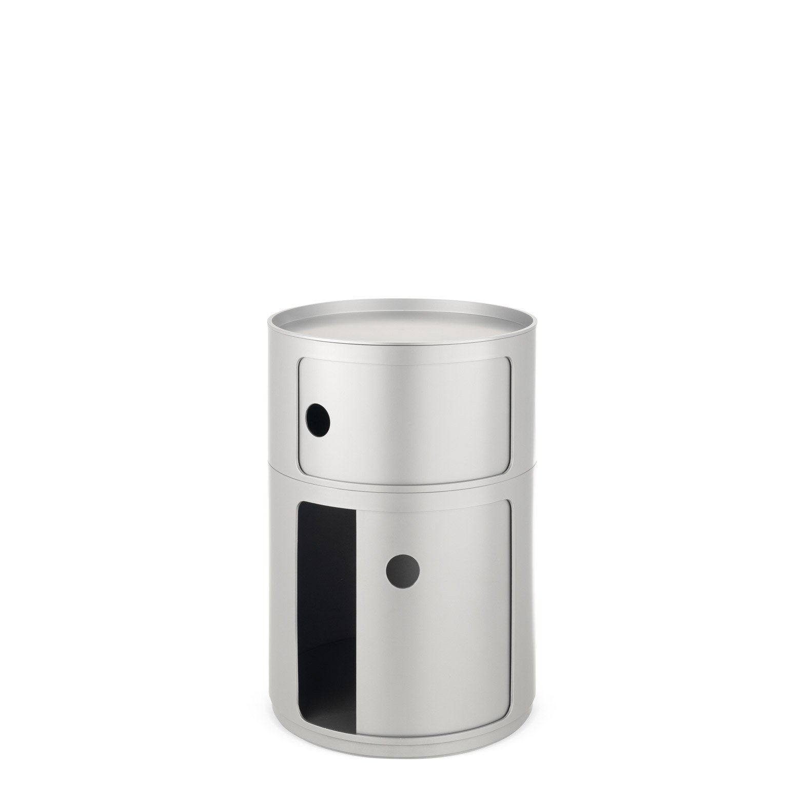 Kartell Componibili Container Baukastensystem rund silber (H 61,5cm) H 61,5cm 04932SI