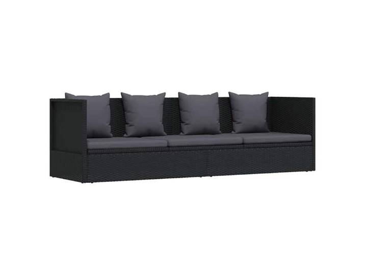 Neuf& 5154 Siège/Bain de Soleil - - CHIC - Lit de jardin avec coussin et oreiller Résine tressée Noir