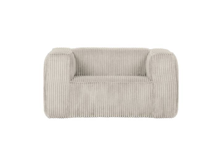 Fauteuil ribcord blanc cassé Bean
