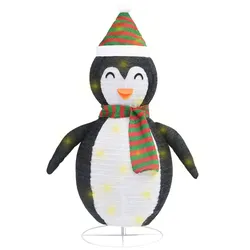 vidaXL Weihnachtsdekoration Pinguin-Figur LED Luxus-Gewebe 60 cm