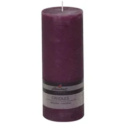 Stumpenkerze Raureif 20 cm Wachs Rot Brombeer XXL