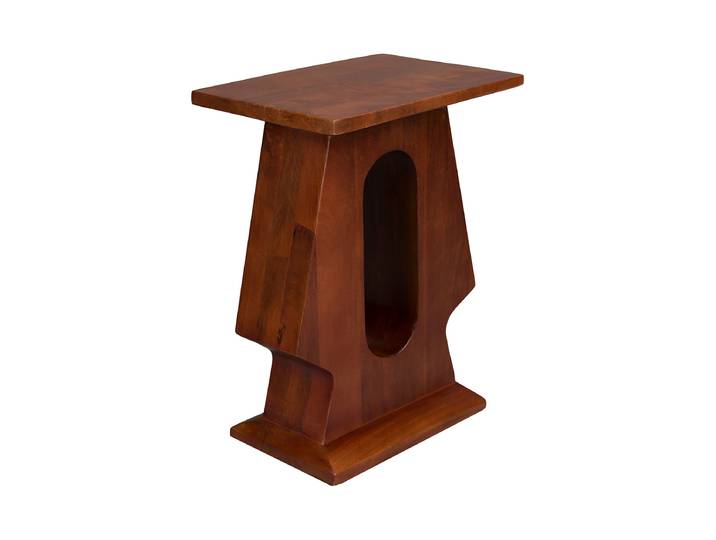 Design Beistelltisch „Pilaster“ 35 x 48 cm Mangoholz Dunkelbraun Dutchbone