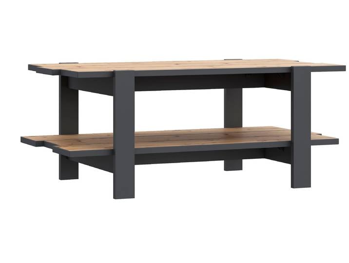 Couchtisch FORTE Leokadia , grau (artisan eiche, uni wolfram grau, grau, artisan eiche), B:110cm H:45,5cm T:60cm, Tische, Couchtisch, Breite ca. 110 cm