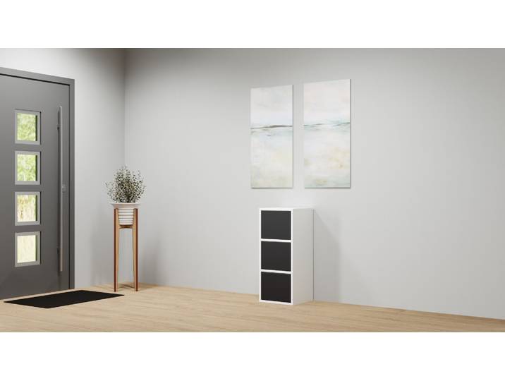 Schlichter Nachttisch mit Schubladen MDF Beschichtet MDF Weiß matt