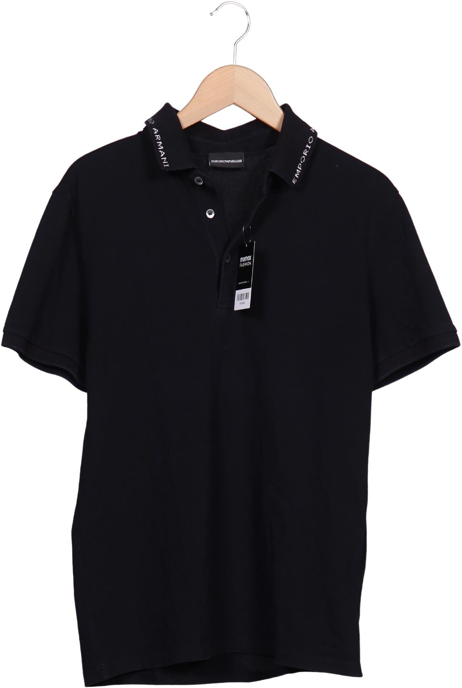 Giorgio Armani Emporio Armani Herren Poloshirt, Schwarz, Gr. L, Elasthan / Baumwolle - Second Hand