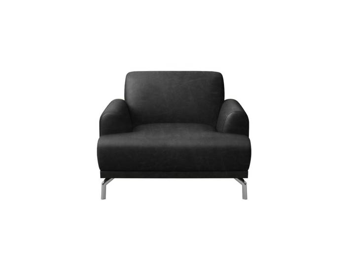 Fauteuil en cuir naturel noir