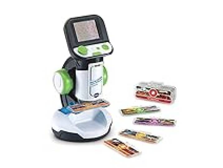 VTech - Genius XL Microscope Vidéo Interactif, avec Écran Couleur Numérique, Photos et Vidéos de la BBC, Jouet Scientifique Éducatif, Cadeau Enfant Dès 7 Ans - Contenu en Français