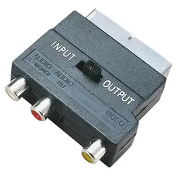 AVK 195 - Scart Stecker auf 3x Cinch Buchse mit Umschalter
