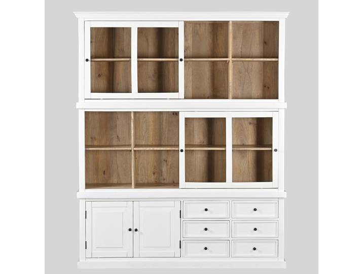 Schrank Landhaus weiss CREEK Massivholz Wohnzimmerschrank Schiebetüren