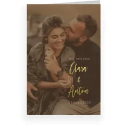 Hochzeit Einladungskarte in Beige im Design "Unvergesslich" - Musterkarte