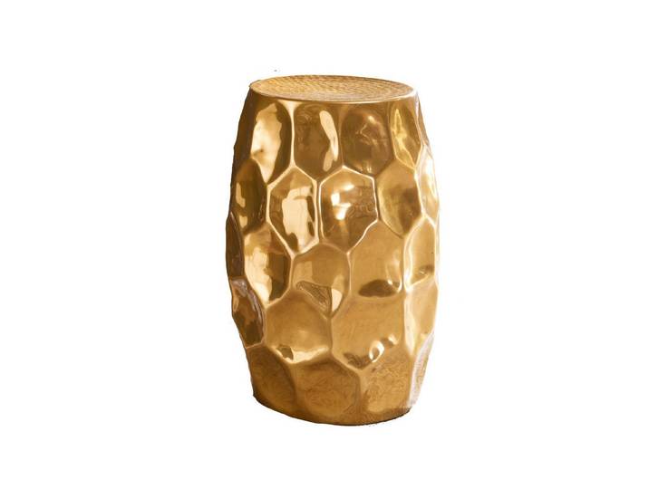 furnicato Beistelltisch Orientalischer Dekotisch Goldfarben 30x47 cm (1-St), Handgefertigter Beistelltisch aus Aluminium mit Hammerschlag-Struktur