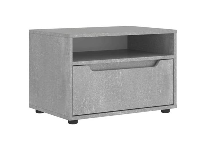 Roanoer TV-Schrank Wandboard Betongrau 60x40x38 cm Holzwerkstoff VISNES Platzsparendes Lowboard zur Wandmontage für Wohnzimmer und Schlafzimmer, mit geräumiger Schublade und offenem Fach.