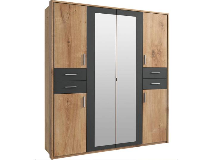 Kleiderschrank Vegas Schlafzimmerschrank Ausführung wählbarPlankeneiche / Graphit