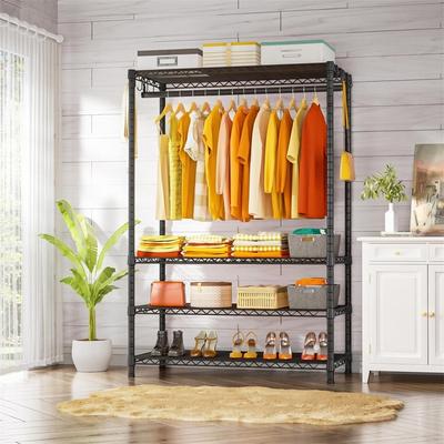 NO 4 Tier Metal Clothes Garment Rack for Bedroom and Cloakroom